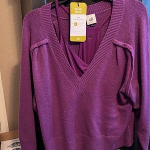 Cabi brand Luxury Pullover sweater. Stretchy. New. Purple color.